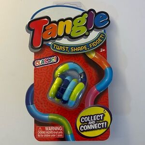 🆕Tangle Classic Fidget Toy–Twist,Shape & Collect!-dark & light blue, lime green